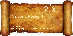 Pangert Norbert névjegykártya