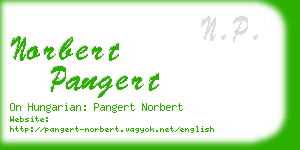 norbert pangert business card